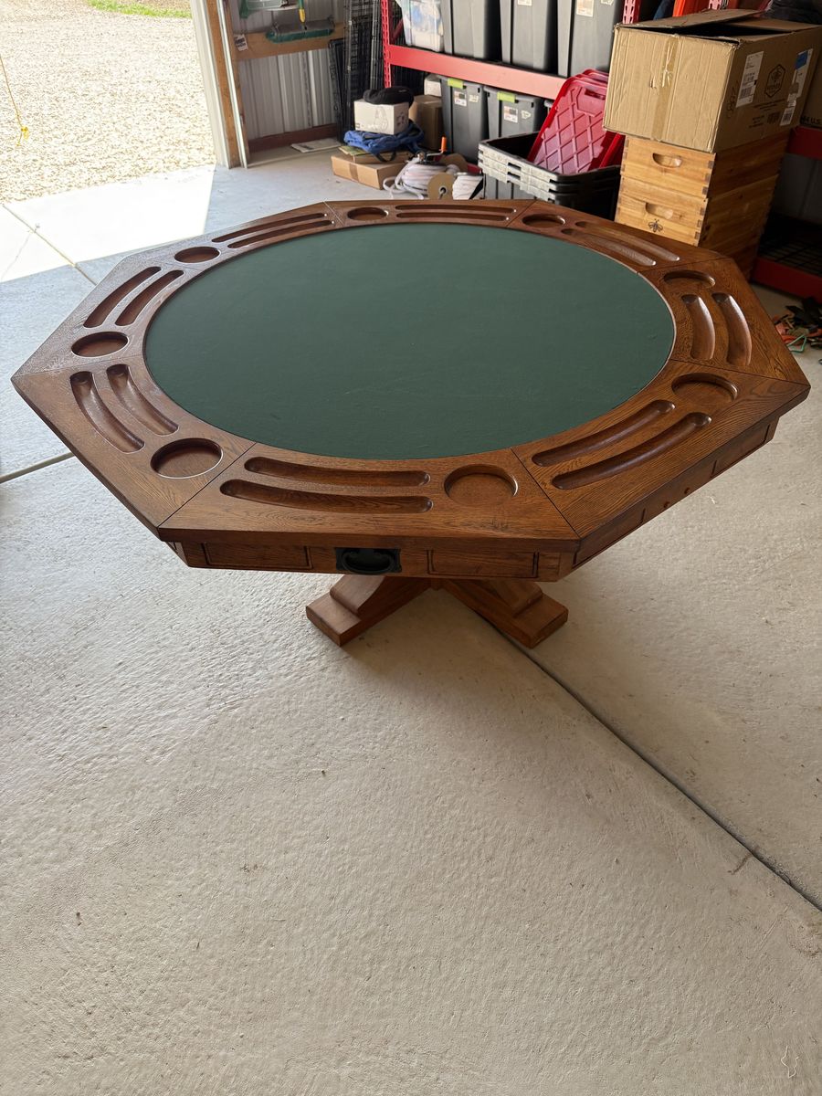 Poker table and four chairs