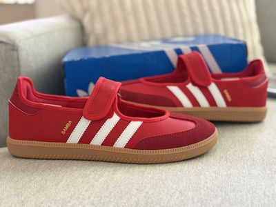 8 1/2 Red Adidas Samba Mary Jane’s