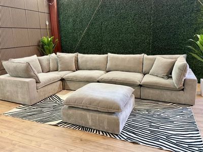 ️ ️ AIDEN & IVY 6-PIECE MODULAR SECTIONAL – TAUPE – BRAND NEW ️ ️