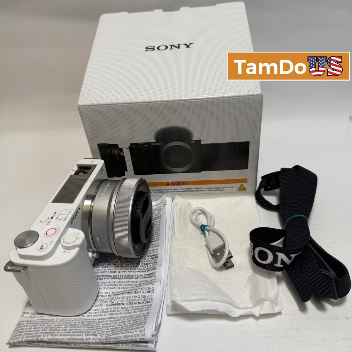 Sony ZV-E10 Mirrorless Camera with 16-50mm f/3.5-5.6 OSS II Lens Kit - White/WQ