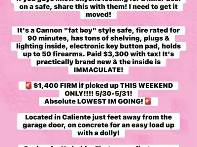 Immaculate 50 firearm fat boy style safe, cheap!