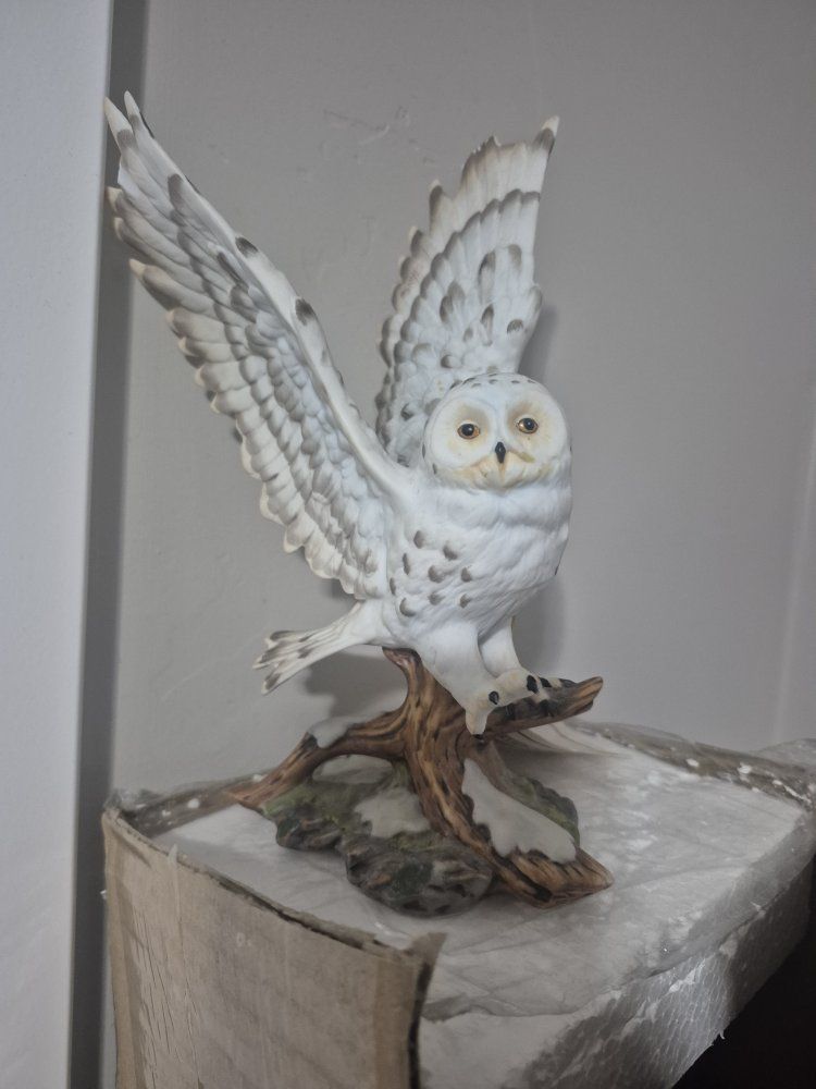 HOMCO Masterpiece Porcelain Snowy Owl Figurine Mizuno Studio COA