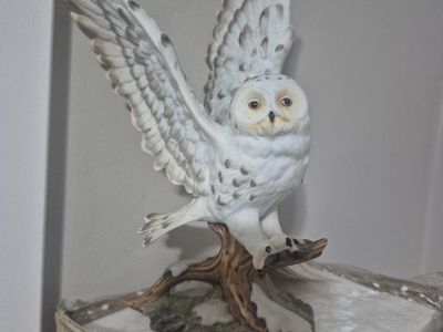 HOMCO Masterpiece Porcelain Snowy Owl Figurine Mizuno Studio COA