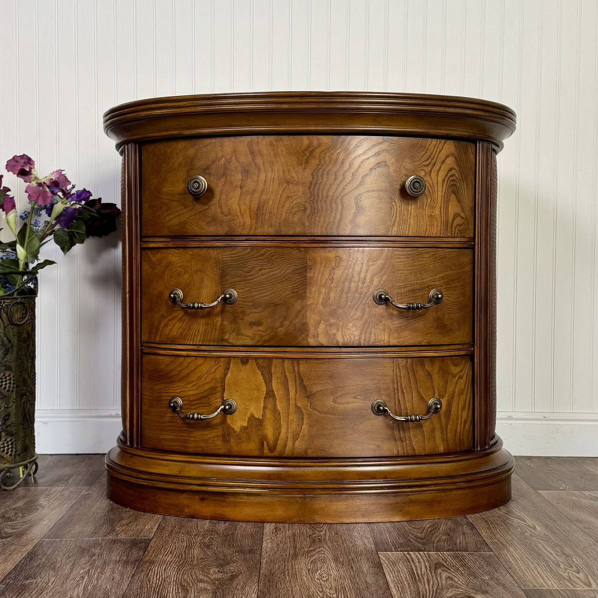 Demilune Burl Chest / Cabinet with Cane Sides