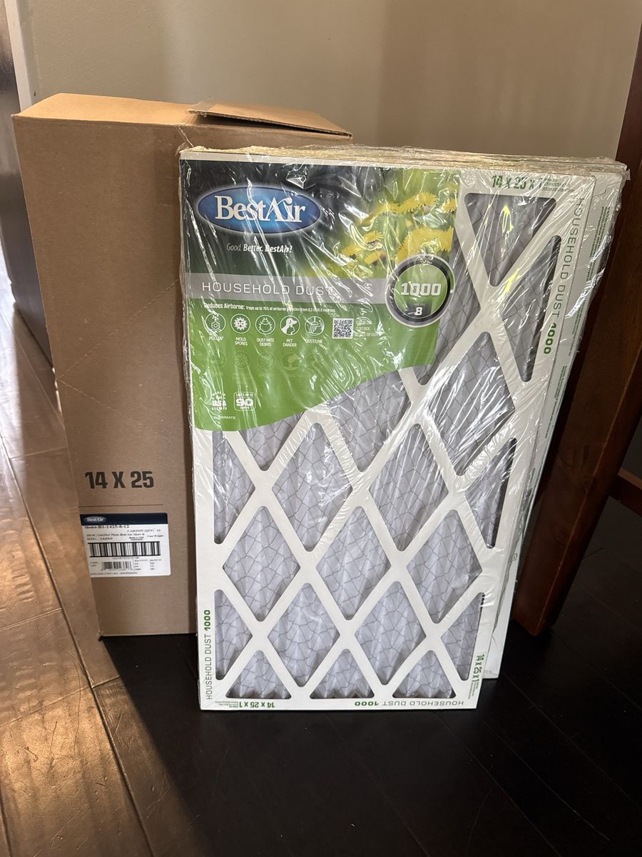 BestAir 14x25x1 MERV 8 Household Dust Air Filters Pack of 12 plus 3 more 