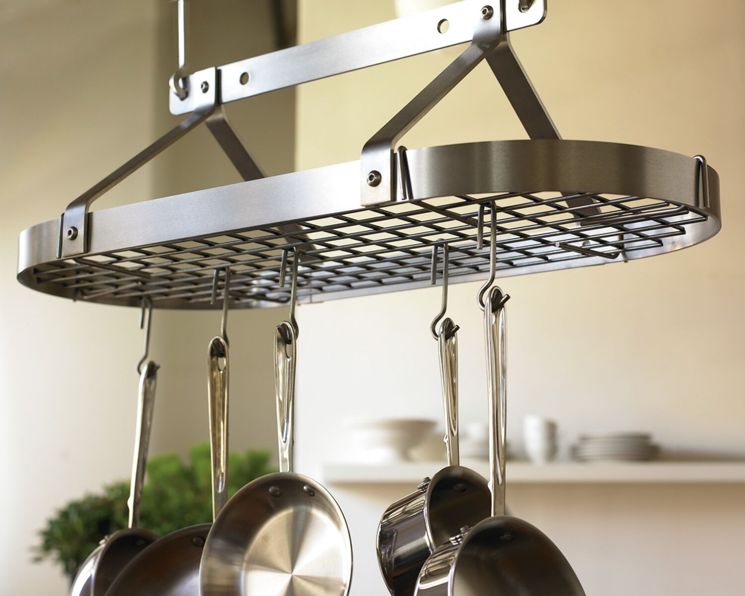 Enclume Stainless Steel Oval Ceiling Pot Rack