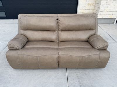 Ricmen Dual Power Leather Reclining Loveseat