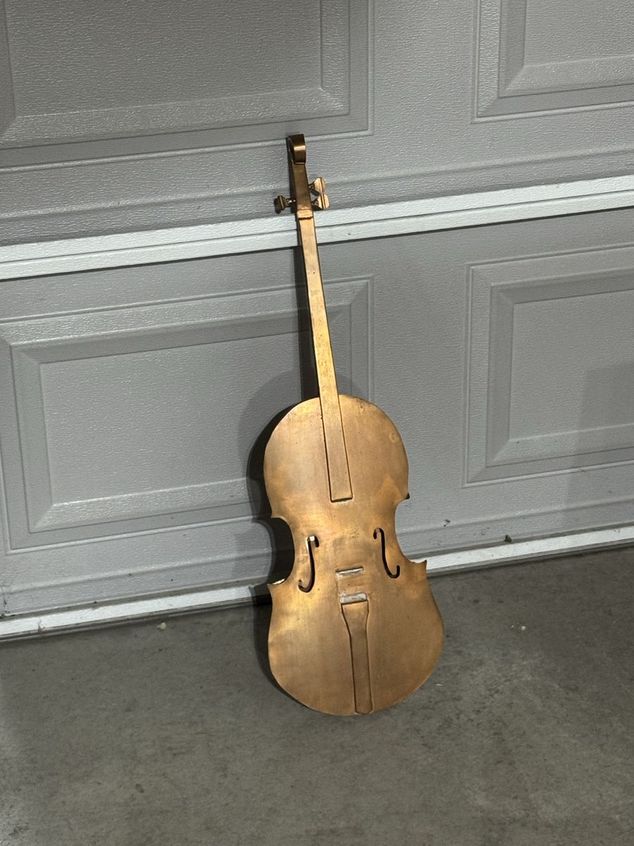 Unique Metal Violin Decorative Art Piece