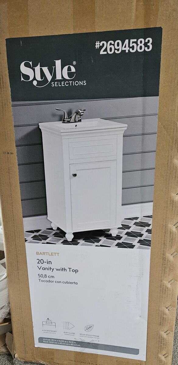 New 20" vanity with top.