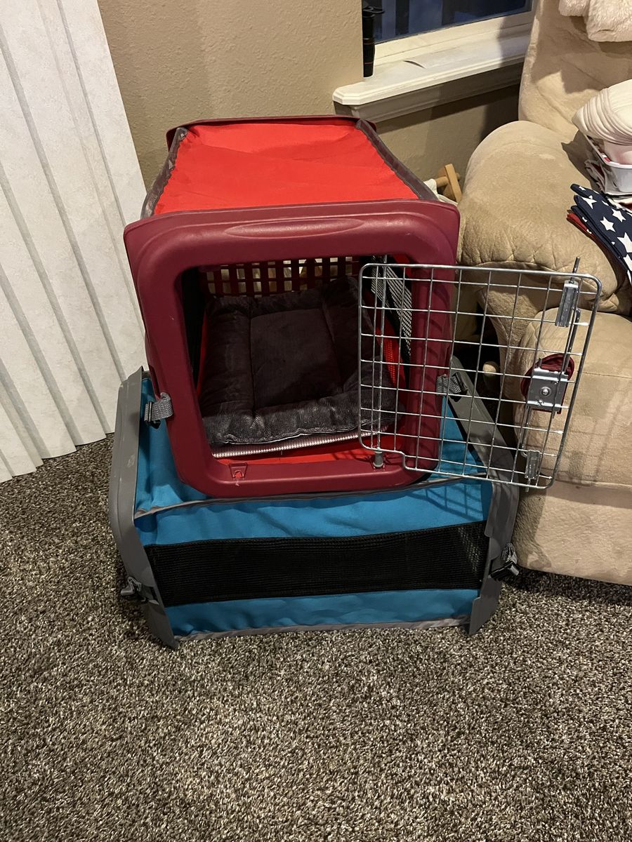 Pet Carriers - Travel Crates for Small Dogs & Cats, Red & Blue