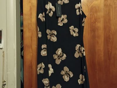 Black Floral Sleeveless Dress - New with Tags