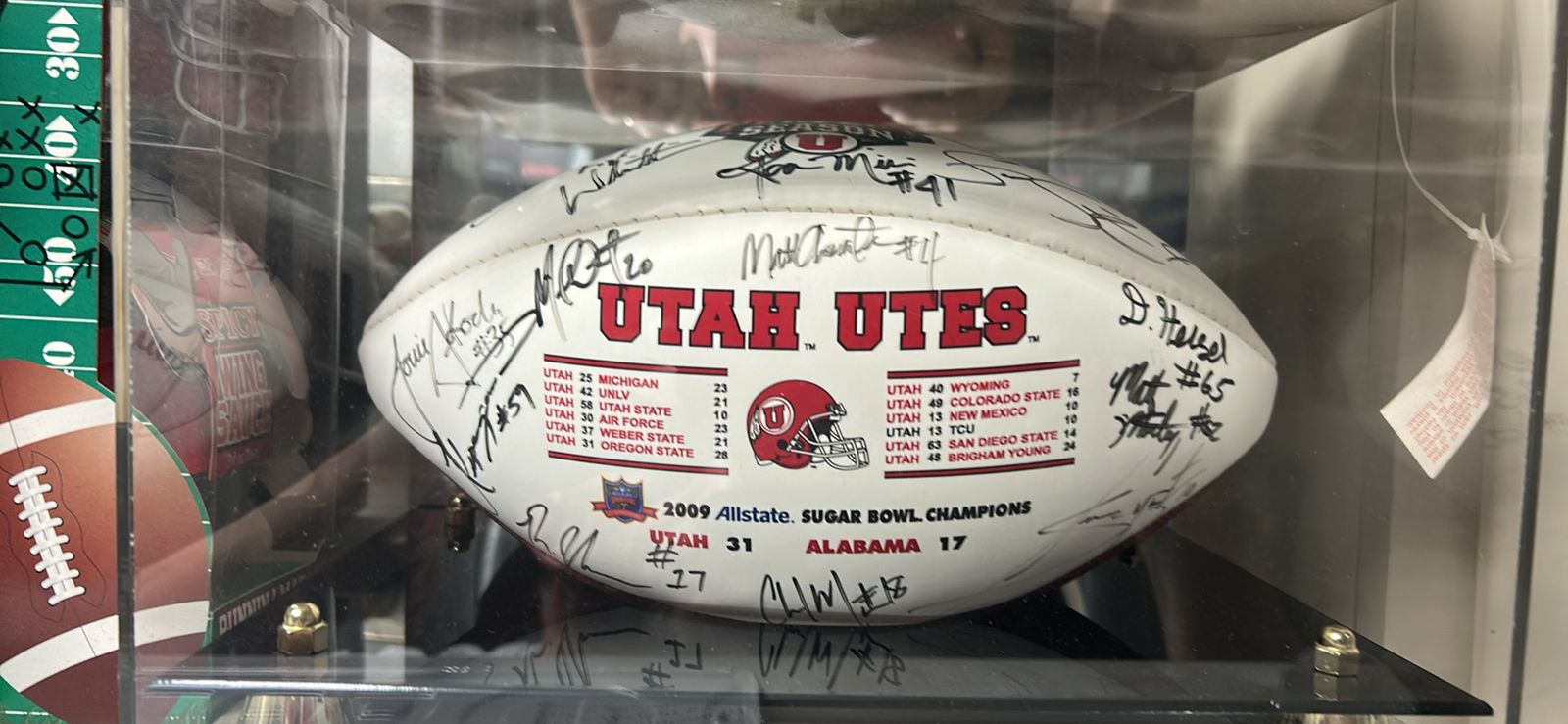 Utah Utes Autographed 2009 Sugar Bowl Champions Commemorative Football