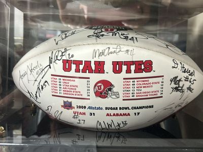 Utah Utes Autographed 2009 Sugar Bowl Champions Commemorative Football