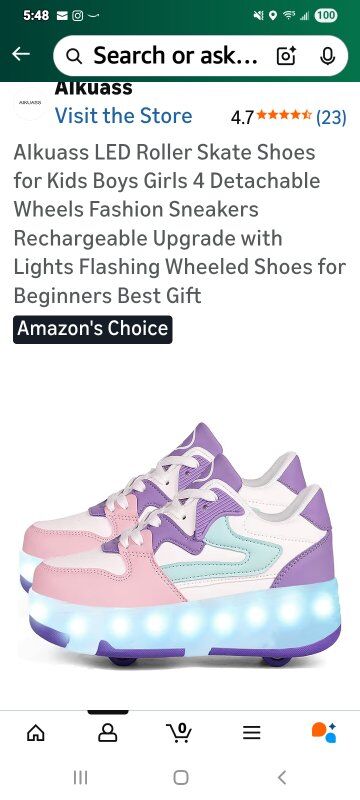 New in Box! Roller Skate Shoes Size 3.5