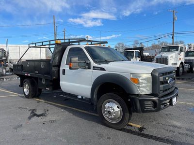 2016 FORD F550 SD XL, 4WD Flatbed Truck, Ladder Rack, V-10 6.8L, 6 Spd Auto, 385 H.P.