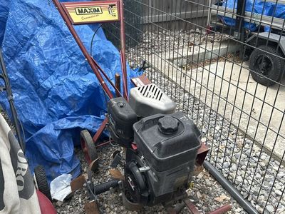 MAXIM Commercial Rototiller - Red Garden Tiller, Used, rusted but runs