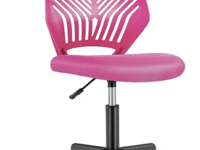 NEW Costway Height-adjustable Ergonomic Kids Desk Chair with Universal Casters Working Chair Pink