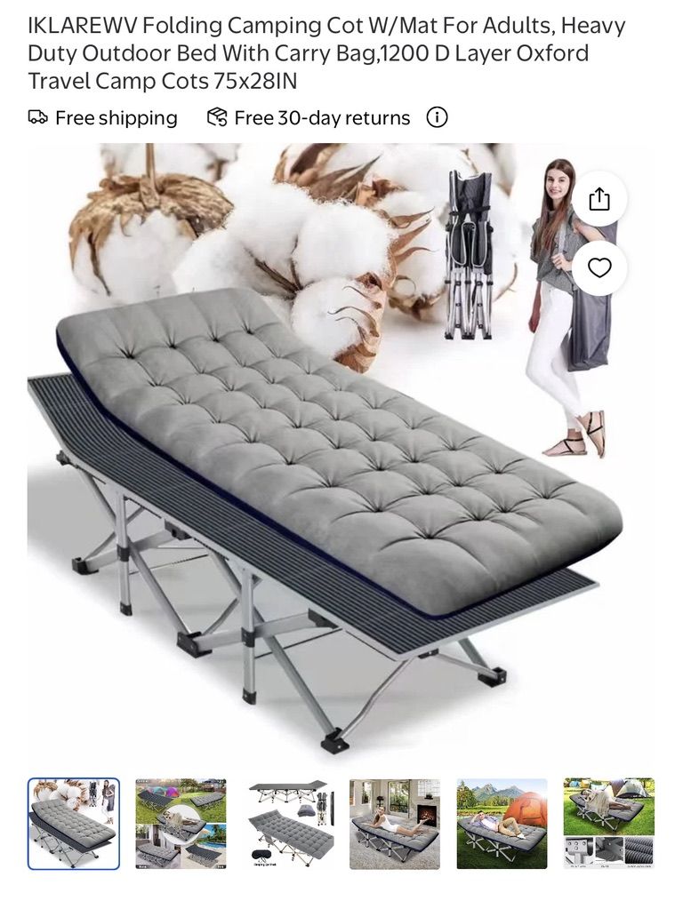 NEW--FOLDING CAMPING BED