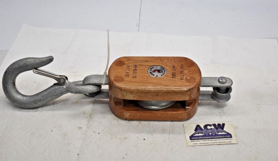 Sea Link  Abel Single Sheave Block w/ Fixed Hook-1800 Lbs