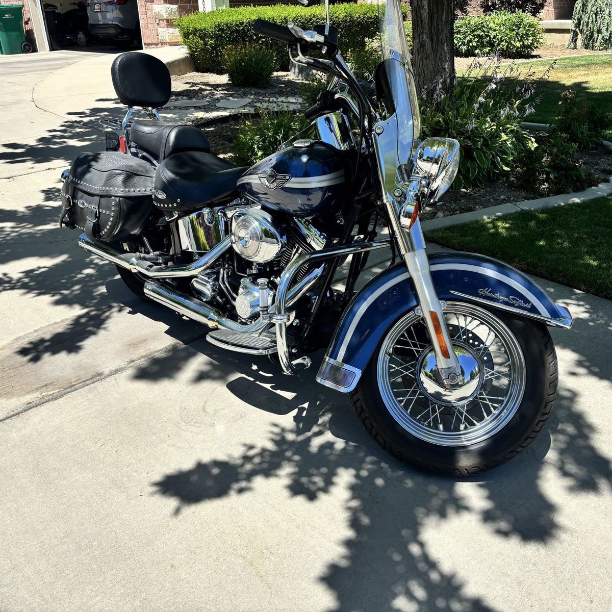 2003 Harley-Davidson Heritage Classic 100th Anniv. Softail Motorcycle - Rare Gunmetal Blue