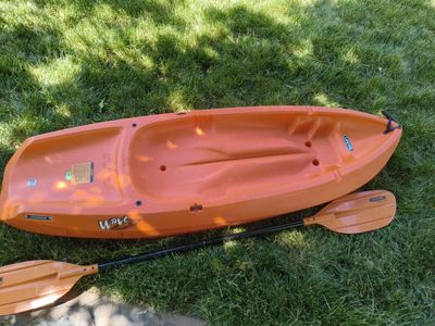 Lifetime Wave Orange 6ft Youth Kayak with Paddle - Max 130 lbs, Beginner Friendly