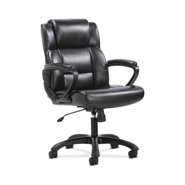New (in box): Black Leather Executive Office Chair