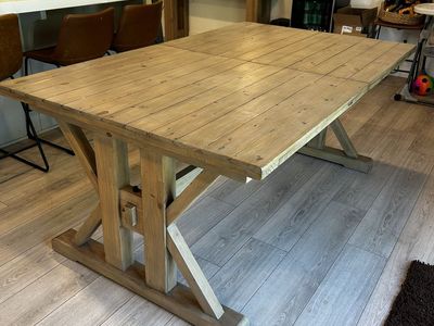Wood Table with Built in Leaf