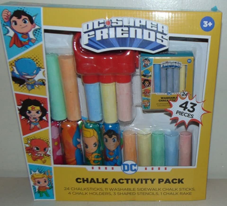 DC Super Friends Chalk Activity Pack Summer FUN