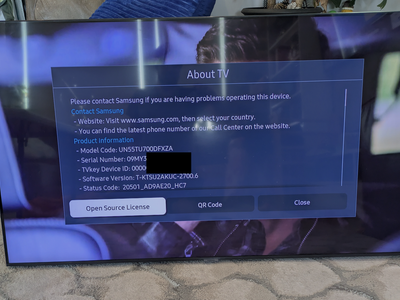 Samsung 55" 4K Crystal UHD Smart TV (UN55TU700D) - Works Great