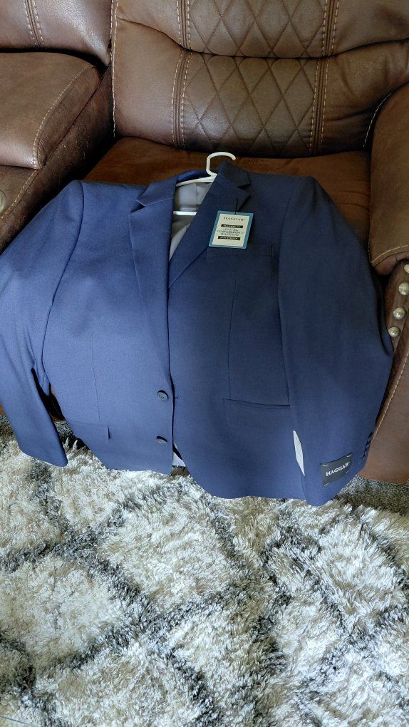Haggar Men's Tailored Fit Travel Performance Suit Coat - Navy, 38 Regular, Stretch Fabric