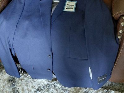Haggar Men's Tailored Fit Travel Performance Suit Coat - Navy, 38 Regular, Stretch Fabric