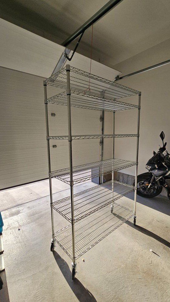 5 tier rolling shelving rack