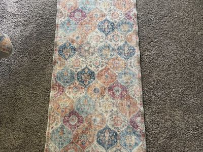 Multi-Color Moroccan Trellis Runner Rug - Used, Good Condition
