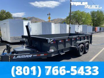 7x16 Lamar DT Dump Trailer - 24" Sides - 14K GVWR - 7 Gauge Floor, Telescopic