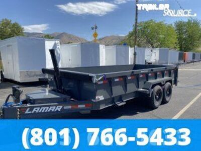 7x16 Lamar DT Dump Trailer - 24" Sides - 14K GVWR - 7 Gauge Floor, Telescopic