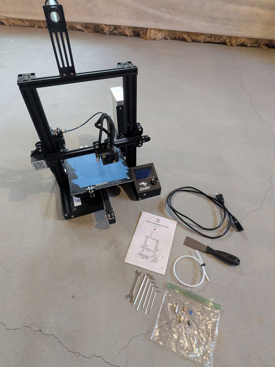Upgraded Ender 3 with tools and replacement parts