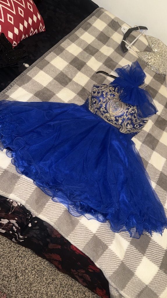 Blue & Gold Prom / quinceañera dress
