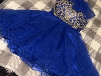 Blue & Gold Prom / quinceañera dress