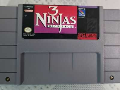 SNES Nintendo 3 Ninjas Kickback Game.