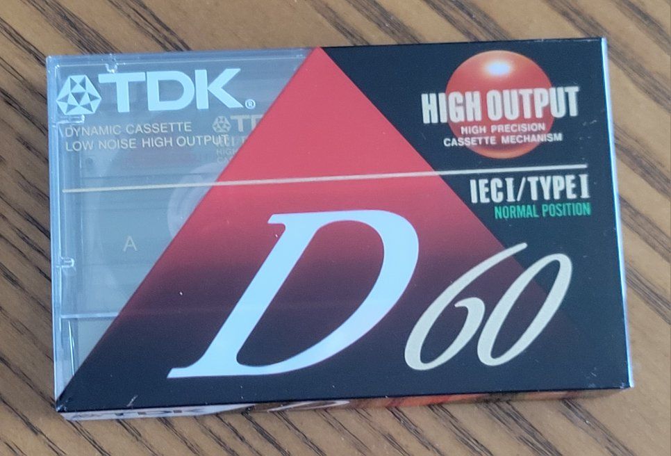 Vintage TDK D60 Dynamic Cassette Tape IEC I Type I Normal Position