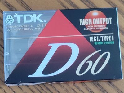 Vintage TDK D60 Dynamic Cassette Tape IEC I Type I Normal Position