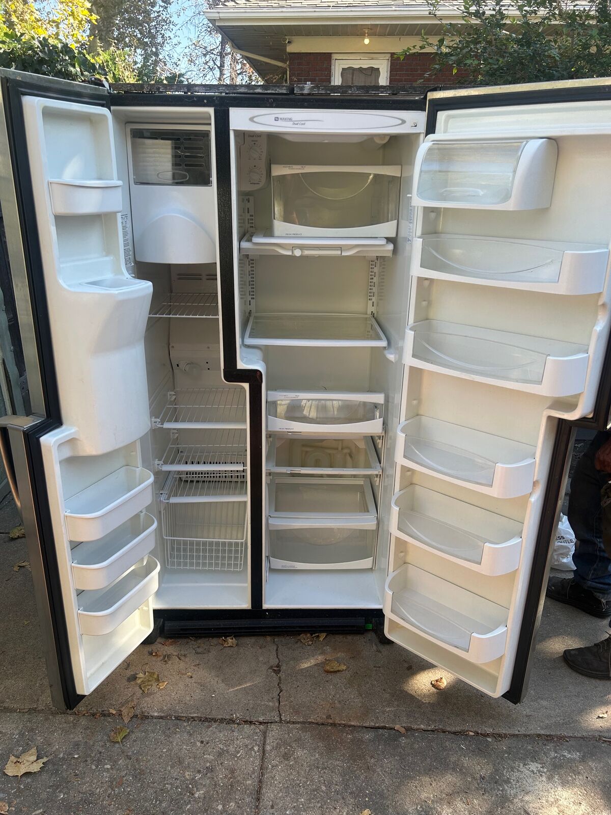 Nice Maytag model MZD2665HES 26 CU FT. side by side fridge