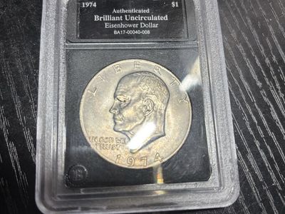 1974 Brilliant Uncirculated Eisenhower Dollar - Authenticated $40 or best offer