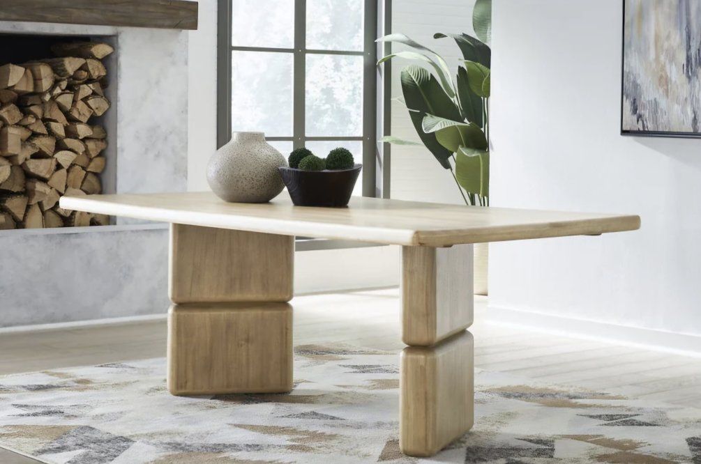 Nia Rectangular Acacia Wood Dining Table