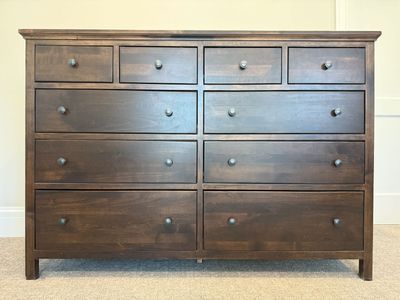 Solid Wood 10-Drawer Dresser - Dovetail Drawers - 62.5” Wide