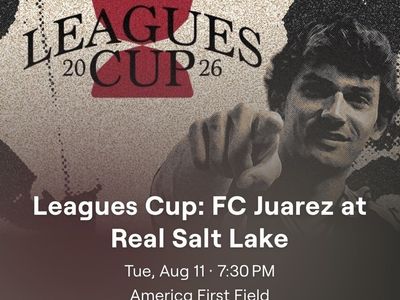 Leagues Cup Tickets for TOMORROW: FC Juarez at Real Salt Lake - Aug 11 - Section 11 (4 Tickets)