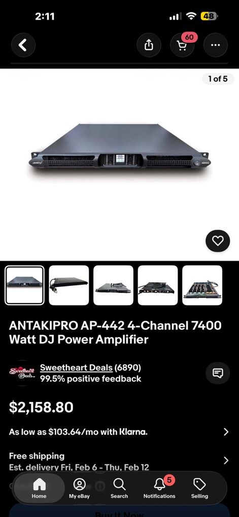 7200 Watts Antaki Pro Amplifier AP-442 amp