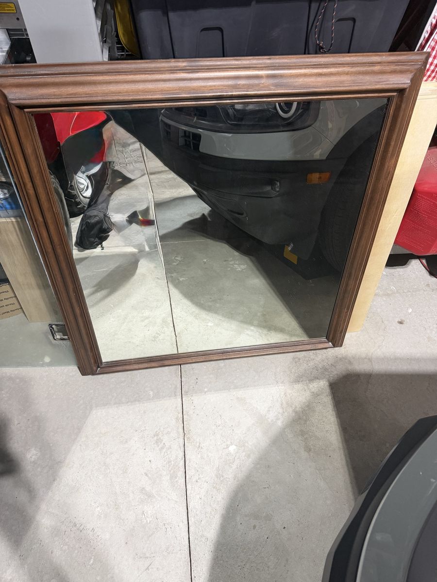 Custom 40x39" Knotty Alder Wood Framed Wall Mirror - Used, Great Condition