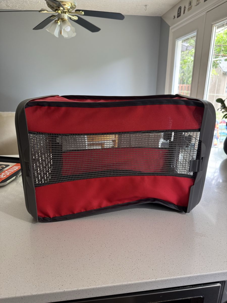 Pet Carrier - Red & Gray Foldable Soft-Sided Dog/Cat Travel Crate