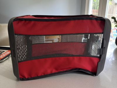 Pet Carrier - Red & Gray Foldable Soft-Sided Dog/Cat Travel Crate